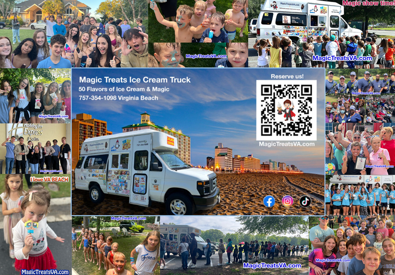 magic treats ice cream truck virginia beach 60 flavors, music and magic